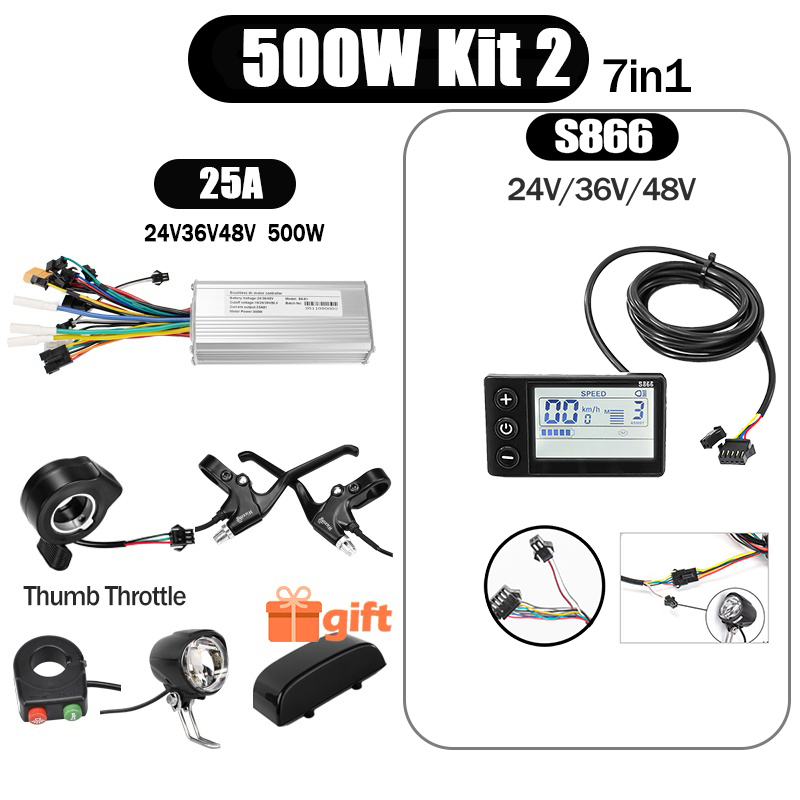 Kunray S6-61 S9-61 24-48V 250/350/500W BLDC Controller Kit with LCD Display Ebike Accessories
