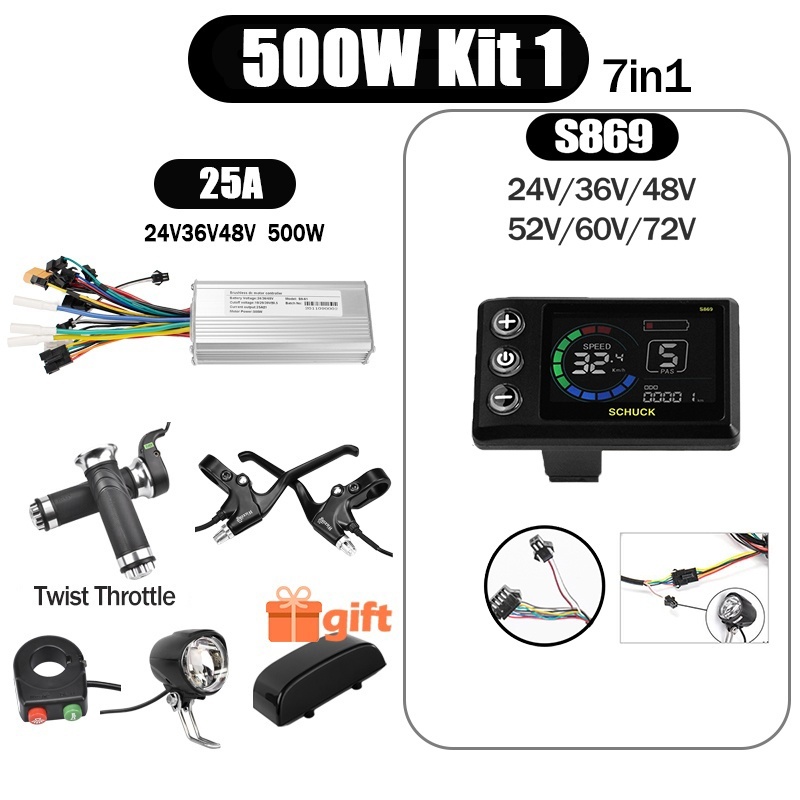Kunray S6-61 S9-61 24-48V 250/350/500W BLDC Controller Kit with LCD Display Ebike Accessories