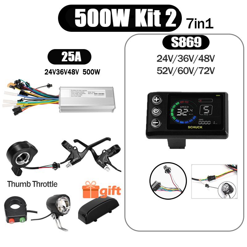 Kunray S6-61 S9-61 24-48V 250/350/500W BLDC Controller Kit with LCD Display Ebike Accessories