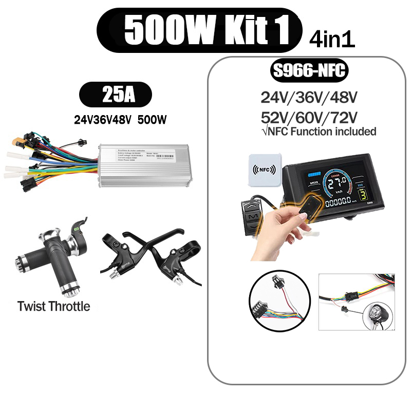 Kunray S6-61 S9-61 24-48V 250/350/500W BLDC Controller Kit with LCD Display Ebike Accessories