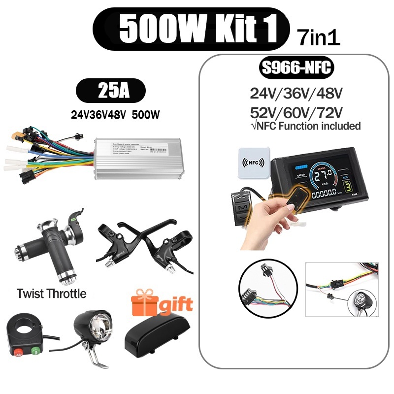 Kunray S6-61 S9-61 24-48V 250/350/500W BLDC Controller Kit with LCD Display Ebike Accessories
