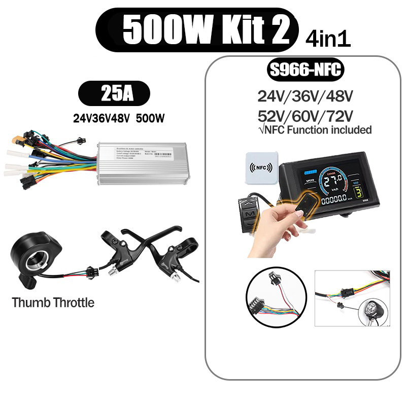 Kunray S6-61 S9-61 24-48V 250/350/500W BLDC Controller Kit with LCD Display Ebike Accessories