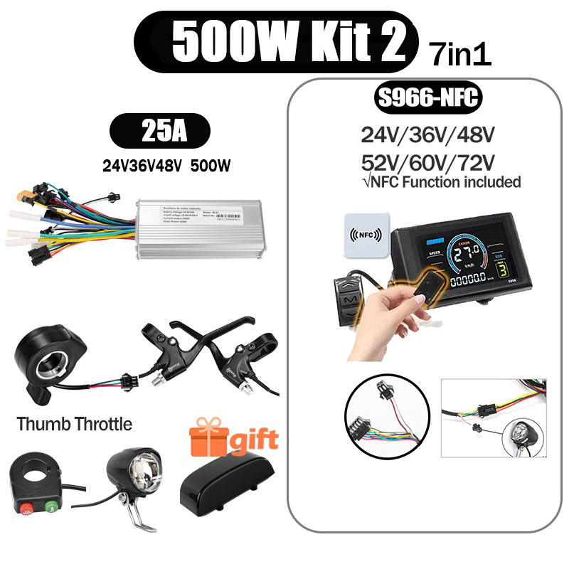 Kunray S6-61 S9-61 24-48V 250/350/500W BLDC Controller Kit with LCD Display Ebike Accessories