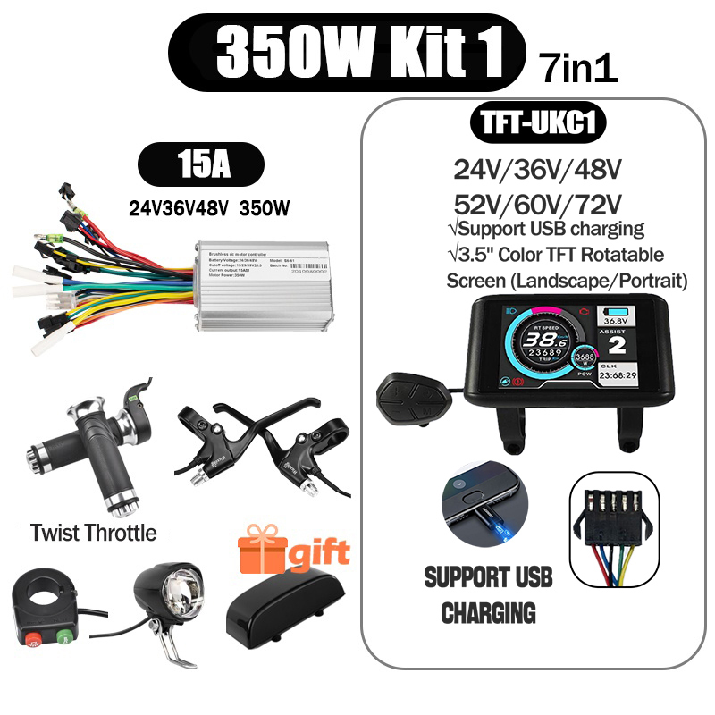 Kunray S6-61 S9-61 24-48V 250/350/500W BLDC Controller Kit with LCD Display Ebike Accessories
