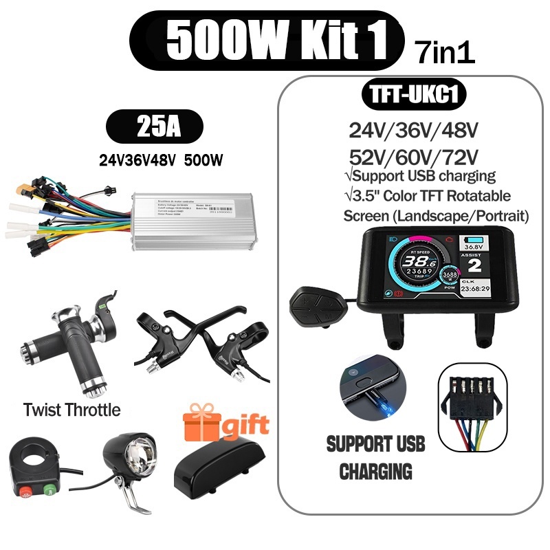 Kunray S6-61 S9-61 24-48V 250/350/500W BLDC Controller Kit with LCD Display Ebike Accessories