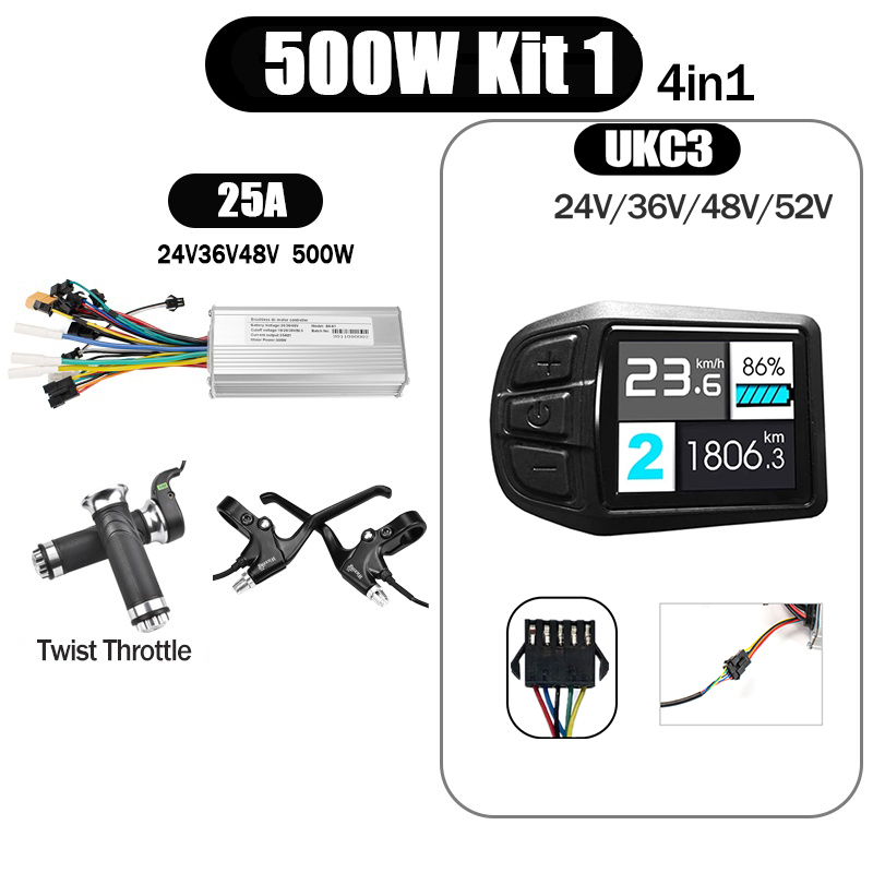 Kunray S6-61 S9-61 24-48V 250/350/500W BLDC Controller Kit with LCD Display Ebike Accessories