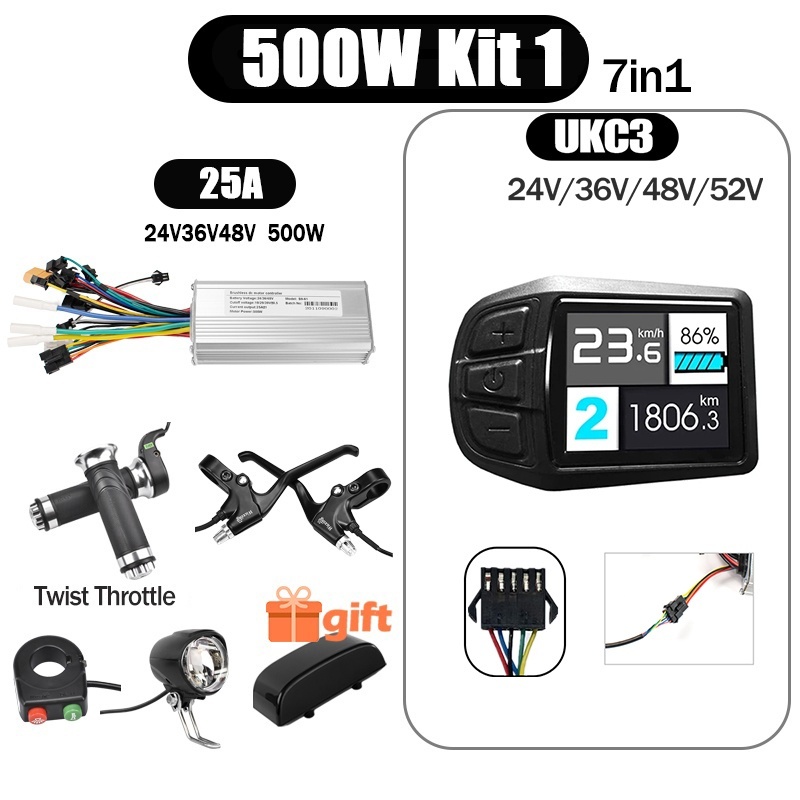 Kunray S6-61 S9-61 24-48V 250/350/500W BLDC Controller Kit with LCD Display Ebike Accessories