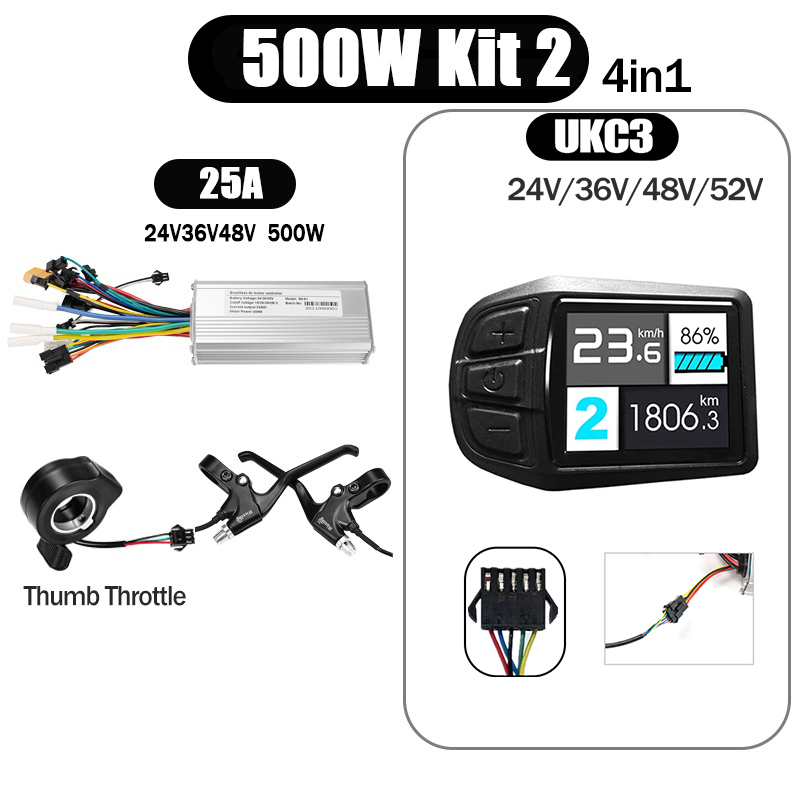 Kunray S6-61 S9-61 24-48V 250/350/500W BLDC Controller Kit with LCD Display Ebike Accessories
