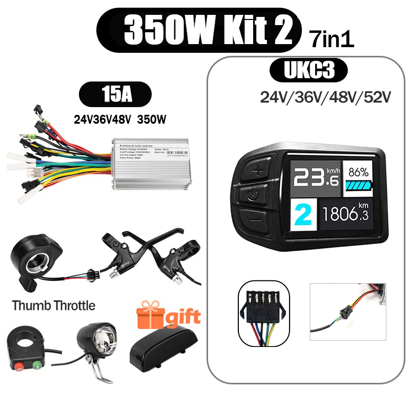 Kunray S6-61 S9-61 24-48V 250/350/500W BLDC Controller Kit with LCD Display Ebike Accessories