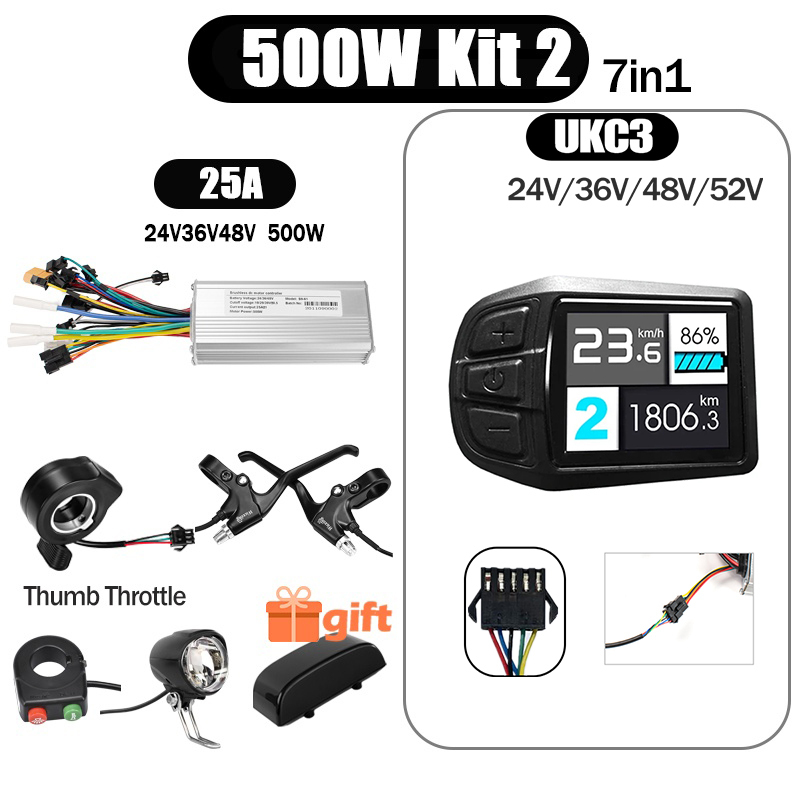 Kunray S6-61 S9-61 24-48V 250/350/500W BLDC Controller Kit with LCD Display Ebike Accessories