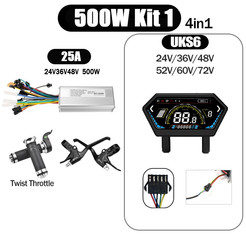 Kunray S6-61 S9-61 24-48V 250/350/500W BLDC Controller Kit with LCD Display Ebike Accessories