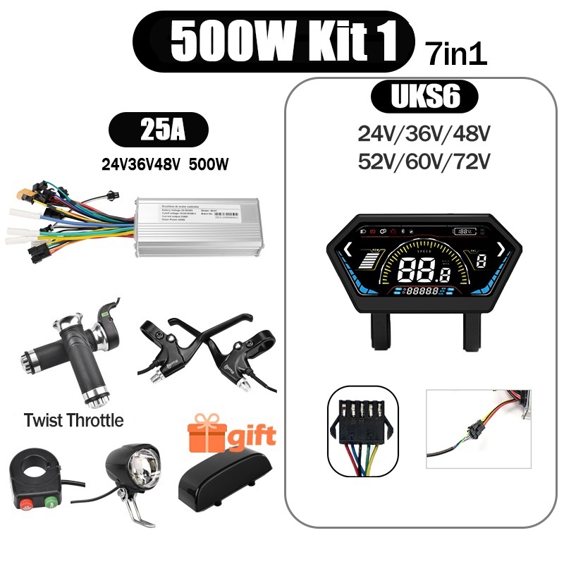 Kunray S6-61 S9-61 24-48V 250/350/500W BLDC Controller Kit with LCD Display Ebike Accessories
