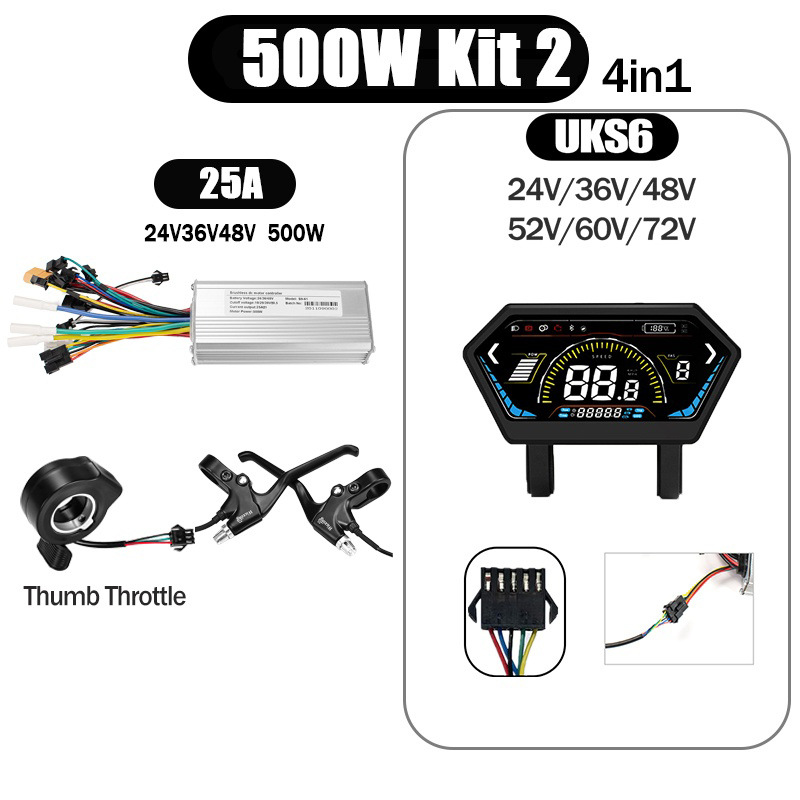 Kunray S6-61 S9-61 24-48V 250/350/500W BLDC Controller Kit with LCD Display Ebike Accessories