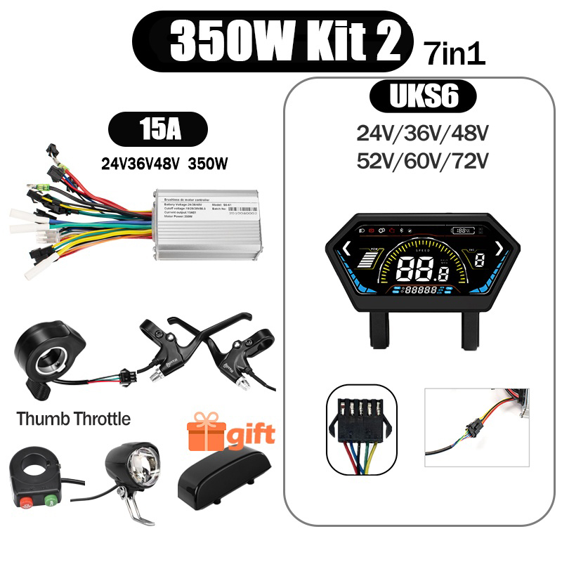 Kunray S6-61 S9-61 24-48V 250/350/500W BLDC Controller Kit with LCD Display Ebike Accessories