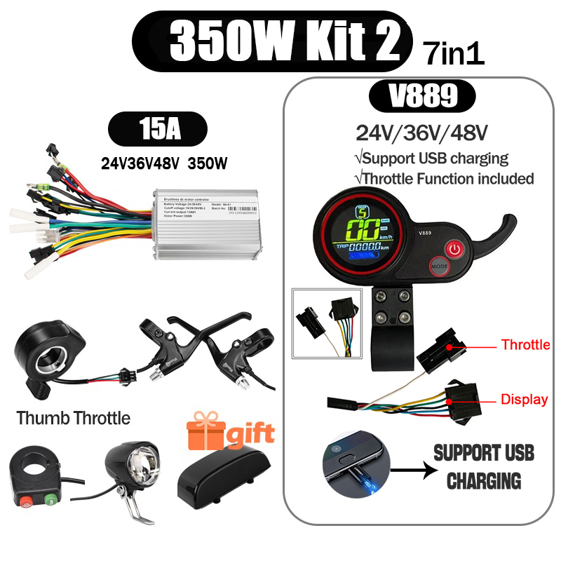 Kunray S6-61 S9-61 24-48V 250/350/500W BLDC Controller Kit with LCD Display Ebike Accessories