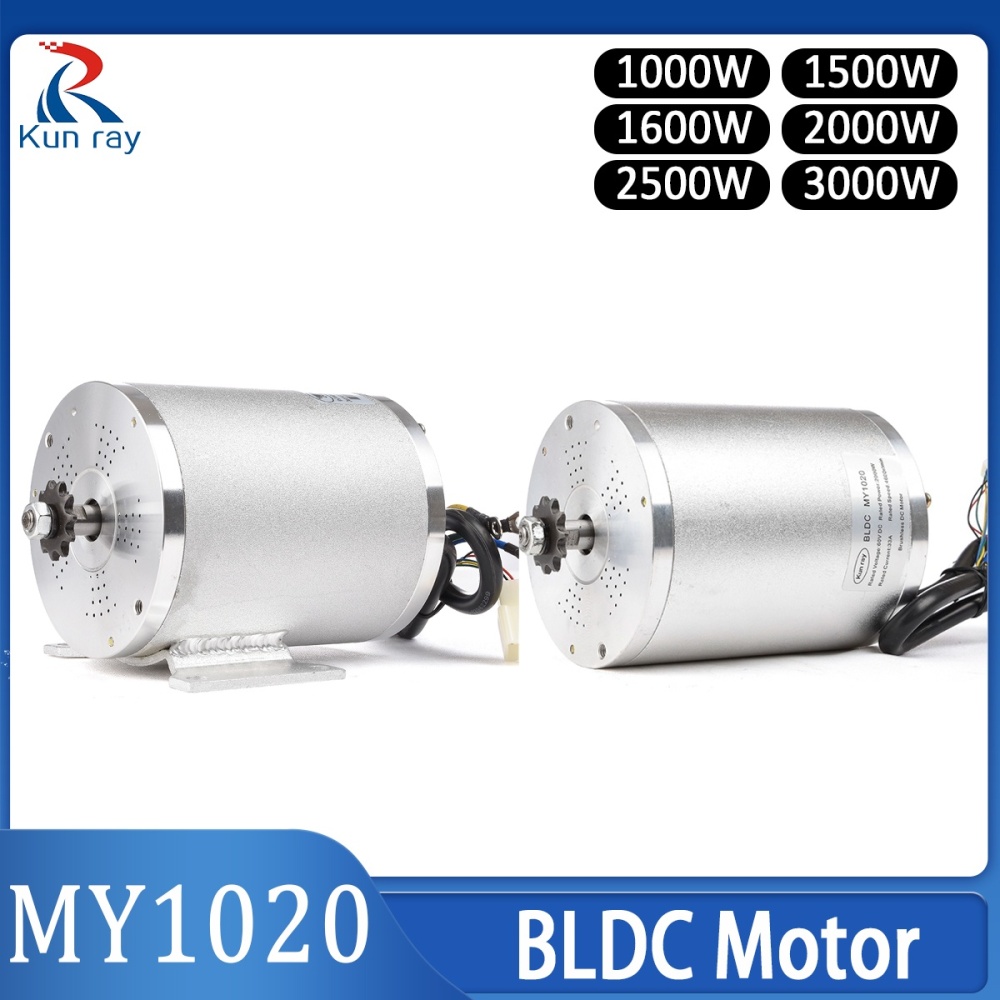 Kunray MY1020 High Speed Brushless Motor 48V 60V 72V 1000W-3000W for Electric Scooter Skateboard Ebike Conversion Kit