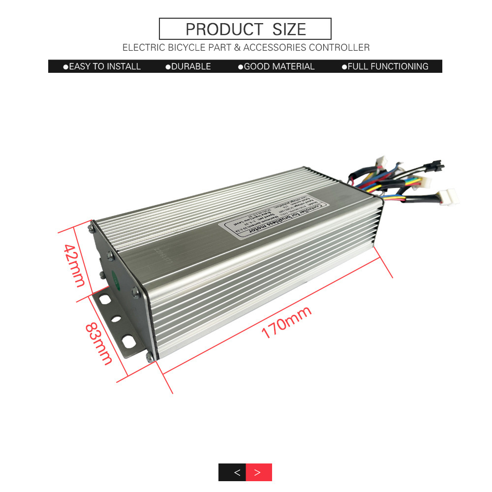 Kunteng 36V 48V KT30A/35A Ebike 1000W/1500W 12 Mosfet Sine Wave Brushless Controller with light wire for Electric Bike Conversion Kit