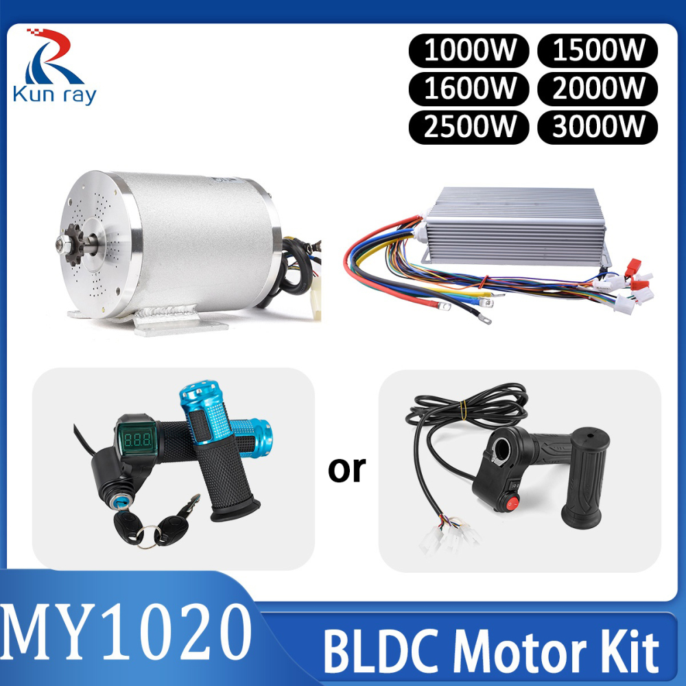 KUNRAY MY1020 48V 60V 72V 3000W 2000W 1000W Brushless Motor High Speed DC Motor for Electric Bike Scooter Go-Karts DIY