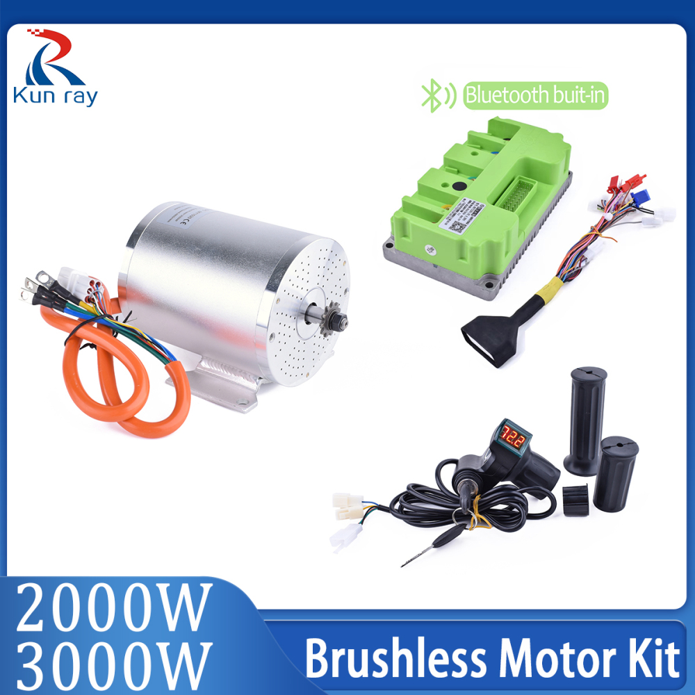 KUNRAY MY1020 48V 72V 3000W 2000W Brushless Motor with Temperature Sensor for Electeic Bike Scooter Go Karts Fardrive Controller