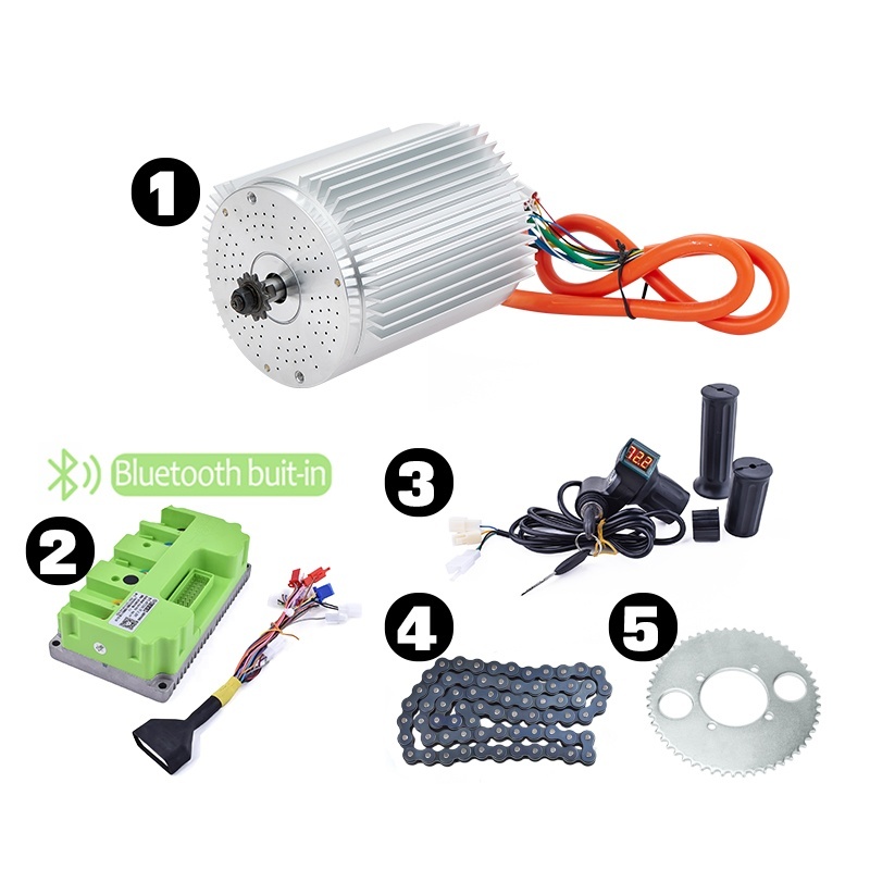 KUNRAY MY1020 48V 72V 3000W 2000W Brushless Motor with Temperature Sensor for Electeic Bike Scooter Go Karts Fardrive Controller