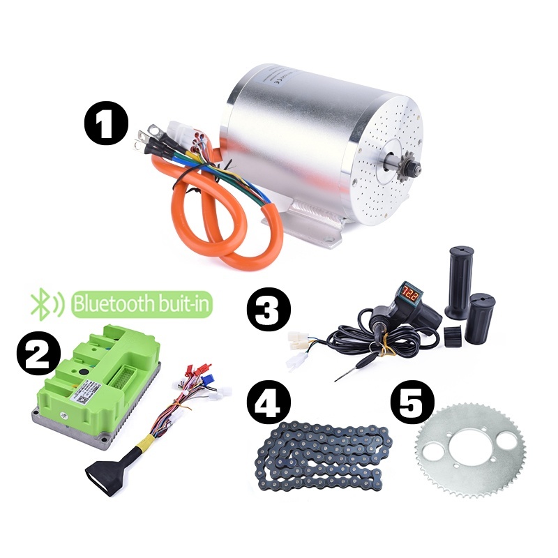 KUNRAY MY1020 48V 72V 3000W 2000W Brushless Motor with Temperature Sensor for Electeic Bike Scooter Go Karts Fardrive Controller