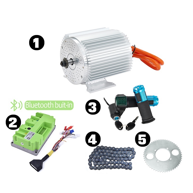KUNRAY MY1020 48V 72V 3000W 2000W Brushless Motor with Temperature Sensor for Electeic Bike Scooter Go Karts Fardrive Controller