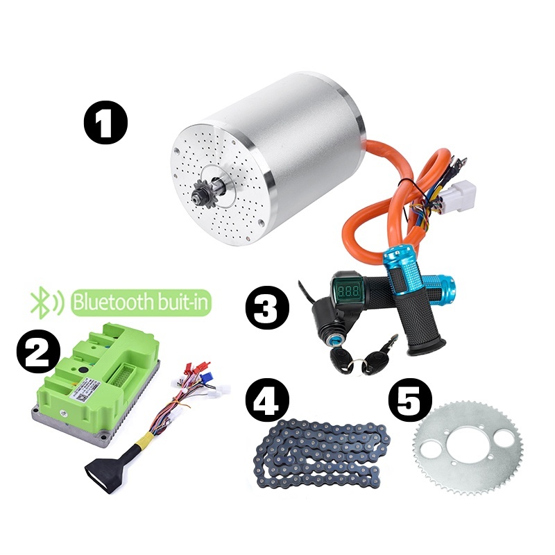 KUNRAY MY1020 48V 72V 3000W 2000W Brushless Motor with Temperature Sensor for Electeic Bike Scooter Go Karts Fardrive Controller