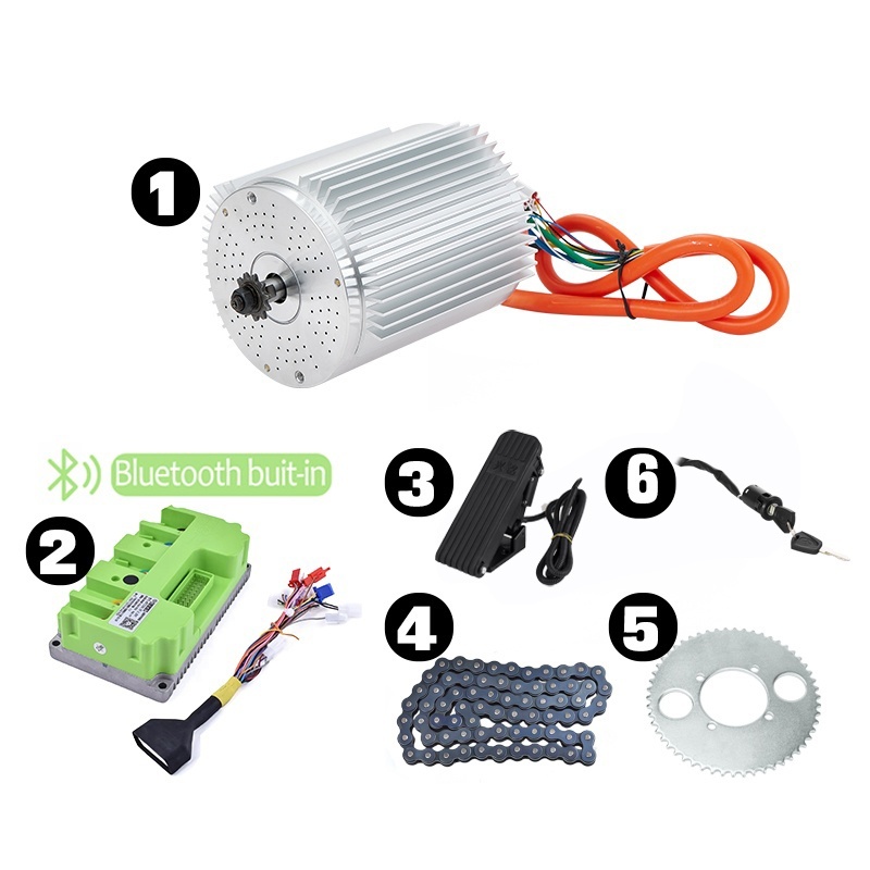 KUNRAY MY1020 48V 72V 3000W 2000W Brushless Motor with Temperature Sensor for Electeic Bike Scooter Go Karts Fardrive Controller