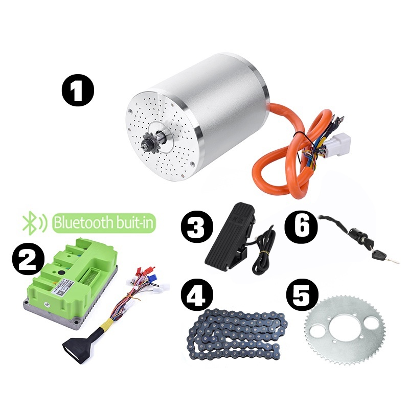 KUNRAY MY1020 48V 72V 3000W 2000W Brushless Motor with Temperature Sensor for Electeic Bike Scooter Go Karts Fardrive Controller