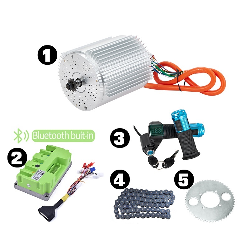 KUNRAY MY1020 48V 72V 3000W 2000W Brushless Motor with Temperature Sensor for Electeic Bike Scooter Go Karts Fardrive Controller