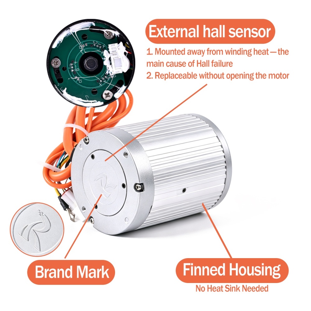 Kunray MY1030 72V 3000W Brushless Motor with Temperature Sensor Upgrade for Razor MX650 MX500 ,Electric Go-karts,E-motorcycle Builds