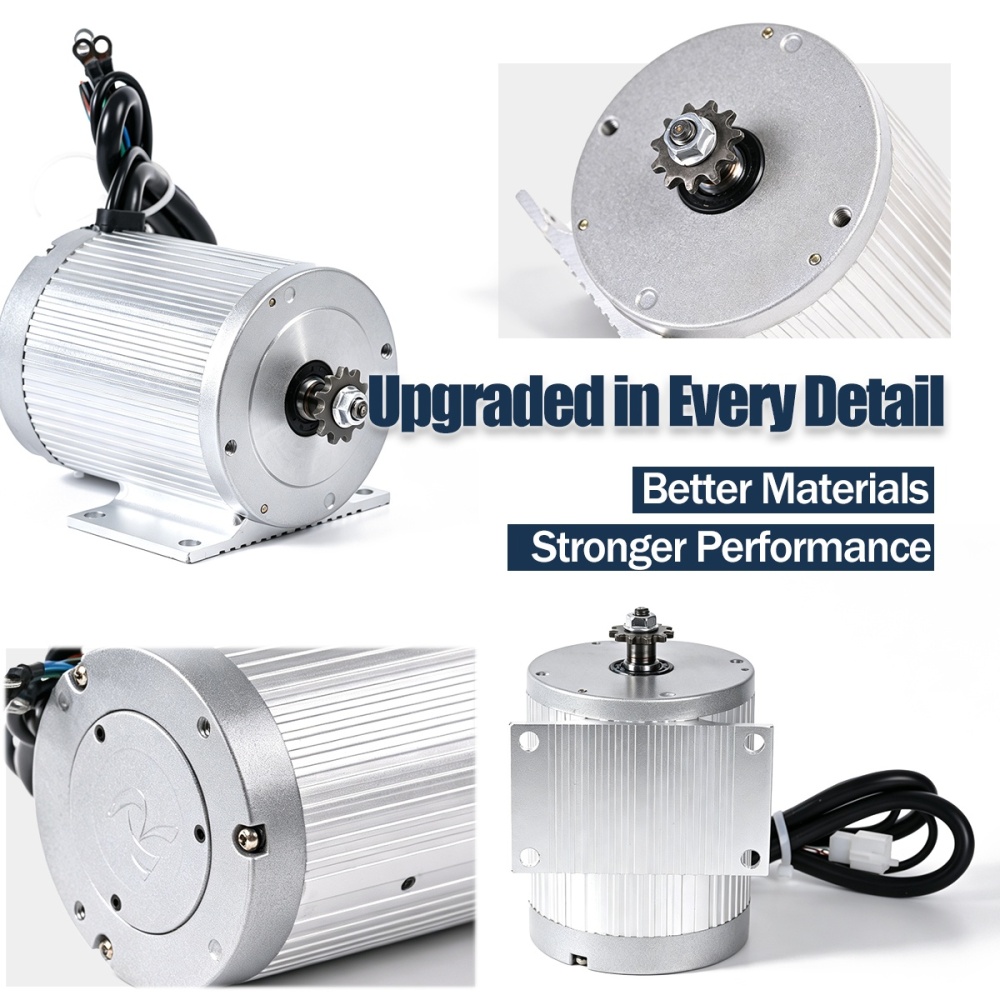 Kunray MY1030 brushless motor upgrade for Razor MX650 MX500 SX500 RSF650 — 1000W-3000W, full aluminum, external Hall, 5 sprocket options. The essential performance upgrade for e-ride builds.