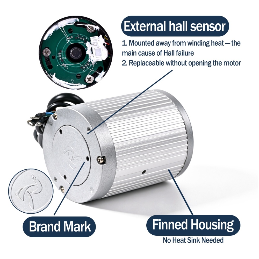 Kunray MY1030 brushless motor upgrade for Razor MX650 MX500 SX500 RSF650 — 1000W-3000W, full aluminum, external Hall, 5 sprocket options. The essential performance upgrade for e-ride builds.