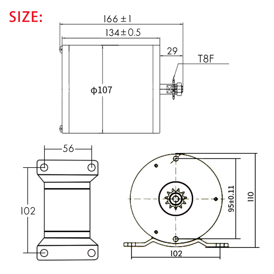 Kunray MY1020D Electric Brushless DC Motor, 1000W - 3000W 36V-72V, Electric Scooter Mid Motor, E-Motocycle Conversion Replacement