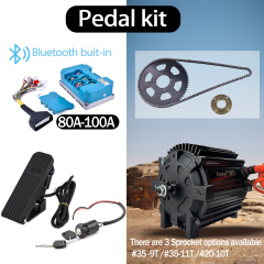 Kunray KR5V V2 72V 5000W New Upgrade Electric Brushless Motor Kit For Electric Motorcycle Razor  Dirt Bike With 100A Fardriver Controller Bluetooth Built-in Half Handlebar LED Voltage Display Throttle #35 Chain Set