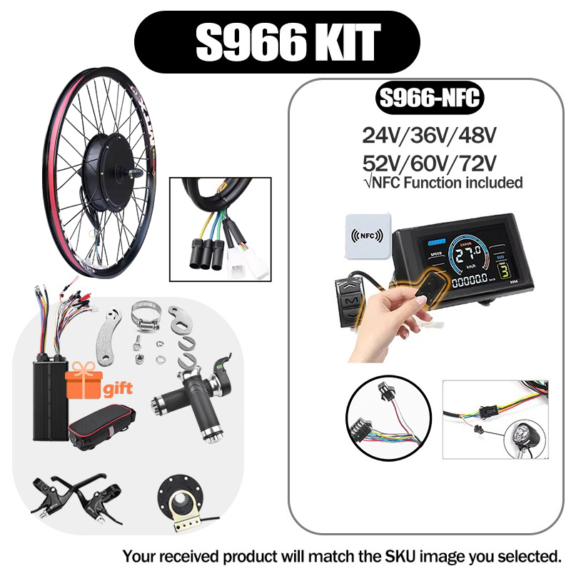5000W E-Bike Conversion Kit 72V with UKC1 NFC Display Brushelss Gearless Rear Wheel Hub Motor 2000W,3000W For Electric Bicycle