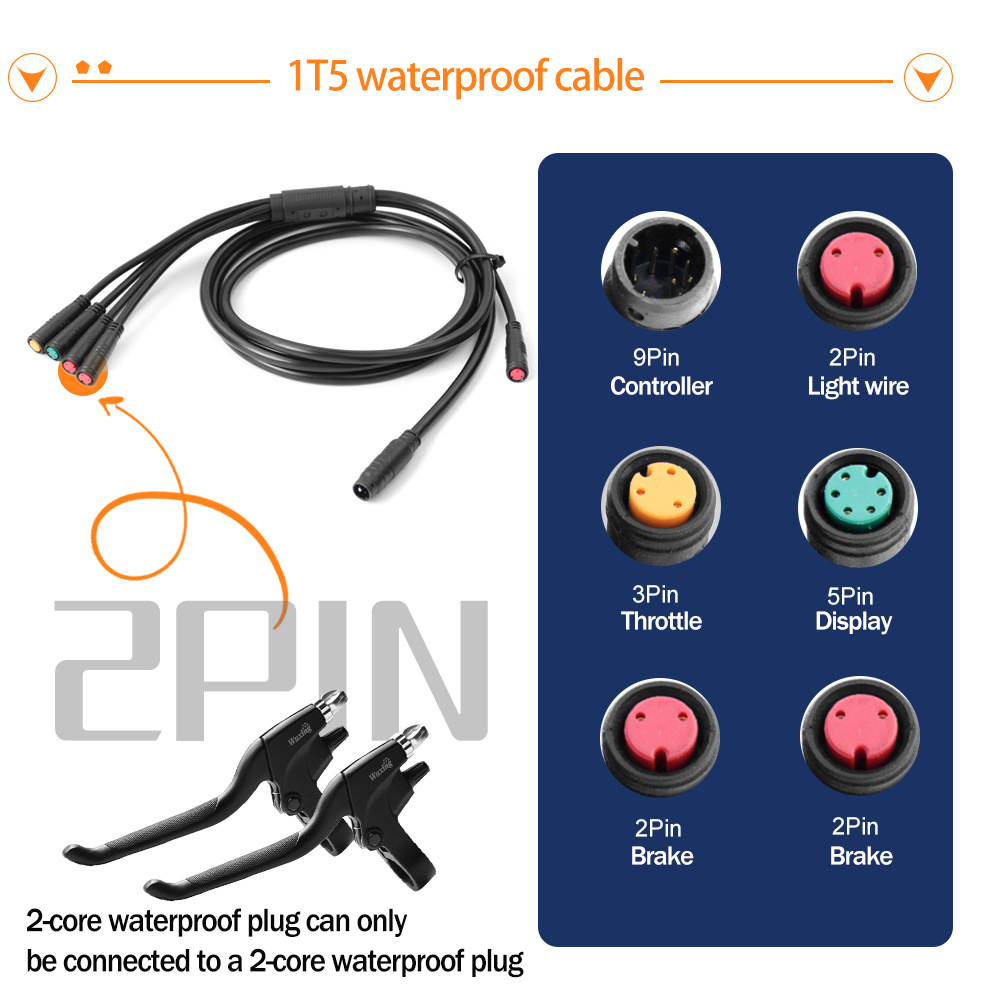 Ebike Conversion Parts 36V 48V 500W Ebike Controller 15A 22A with S966 NFC Display TFT UKC1 Display Waterproof Connector
