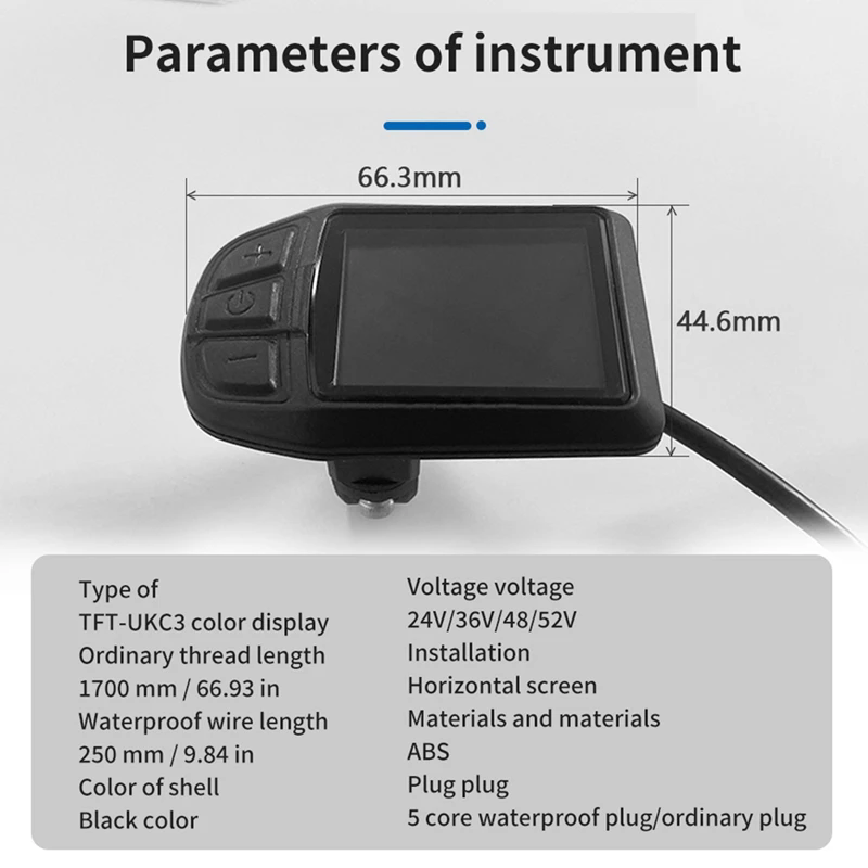Ebike Conversion Parts 36V 48V 500W Ebike Controller 15A 22A with S966 NFC Display TFT UKC1 Display Waterproof Connector