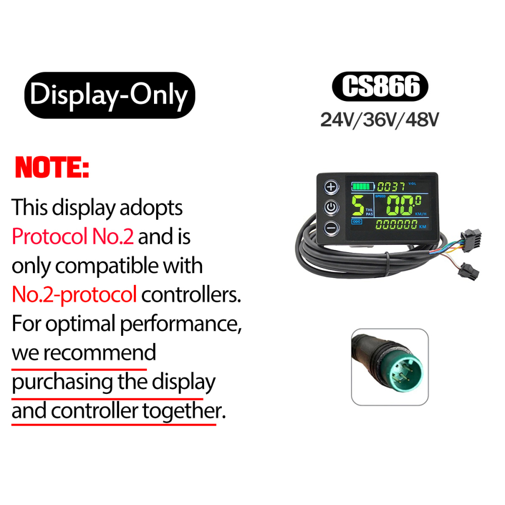 Ebike Conversion Parts 36V 48V 500W Ebike Controller 15A 22A with S966 NFC Display TFT UKC1 Display Waterproof Connector