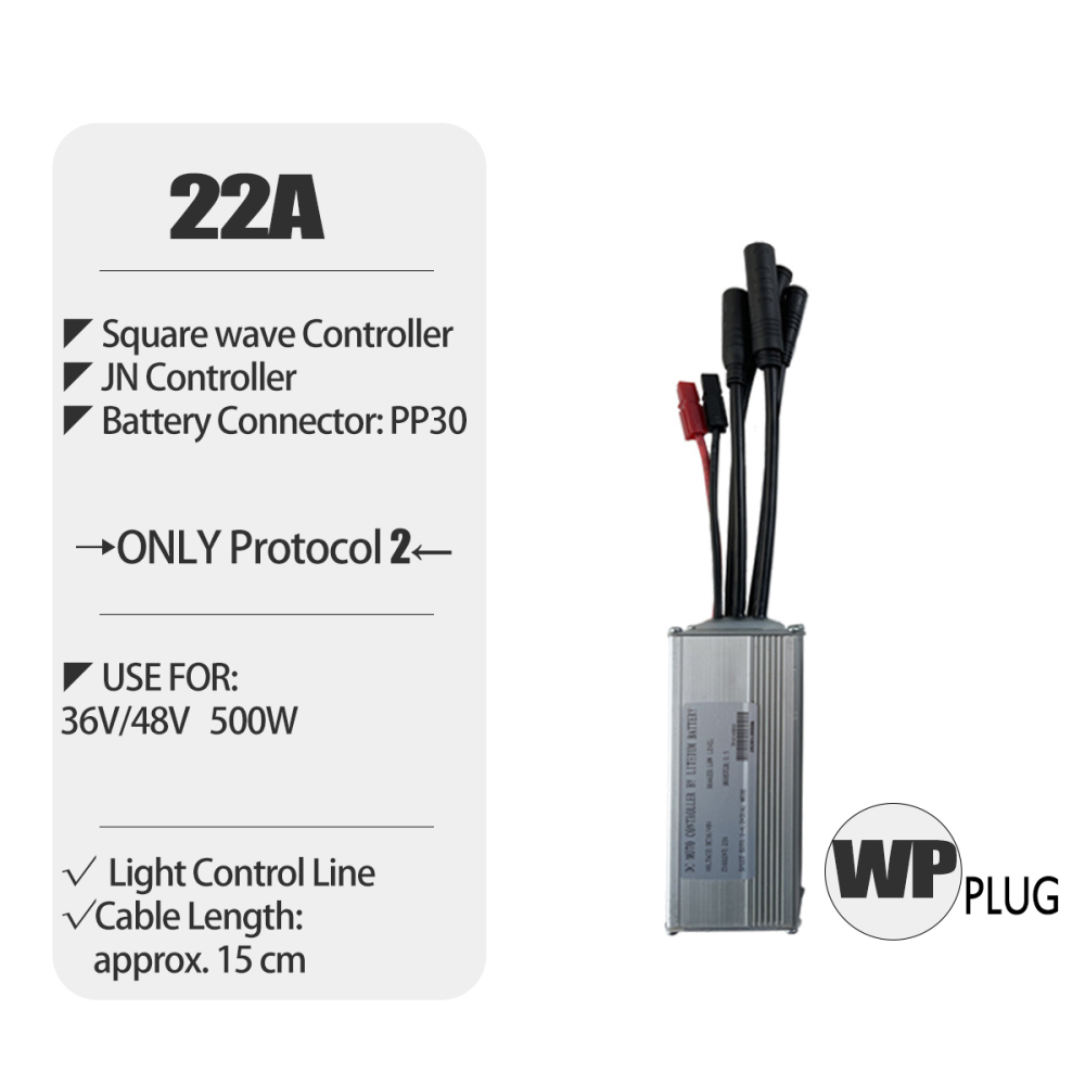 Ebike Conversion Parts 36V 48V 500W Ebike Controller 15A 22A with S966 NFC Display TFT UKC1 Display Waterproof Connector