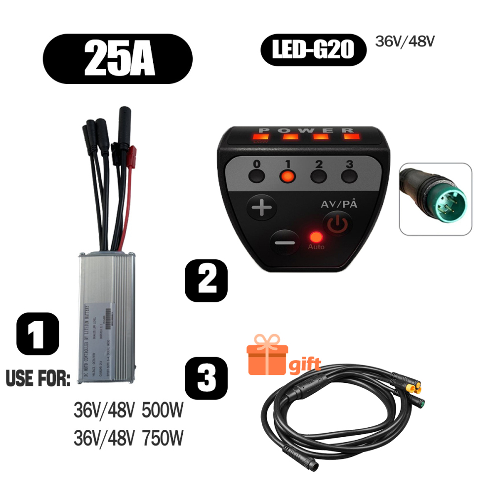 Ebike Conversion Parts 36V 48V 500W Ebike Controller 15A 22A with S966 NFC Display TFT UKC1 Display Waterproof Connector