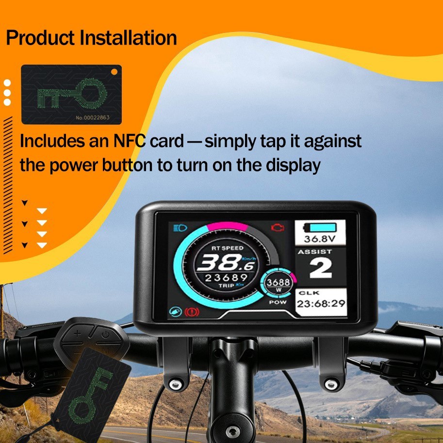 Ebike Conversion Parts 36V 48V 500W Ebike Controller 15A 22A with S966 NFC Display TFT UKC1 Display Waterproof Connector