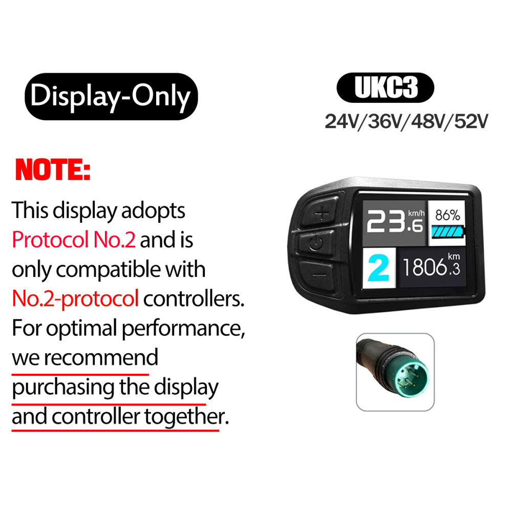 Ebike Conversion Parts 36V 48V 500W Ebike Controller 15A 22A with S966 NFC Display TFT UKC1 Display Waterproof Connector