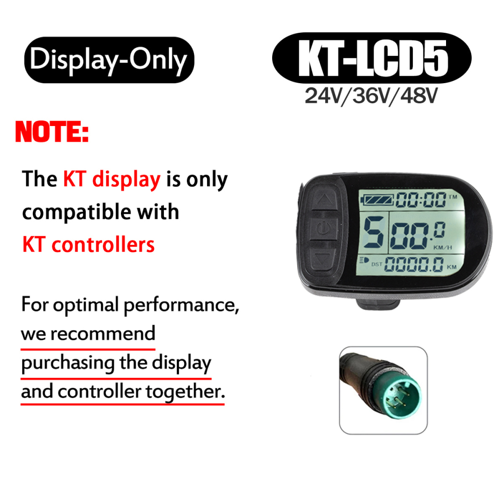 Electric Bike 500W KT Controller 25A Sine Wave with LCD3U LCD5 LCD8HU LCD10H Display 36V 48V 250W 350W Waterproof Connector 1500W 1000W Controller