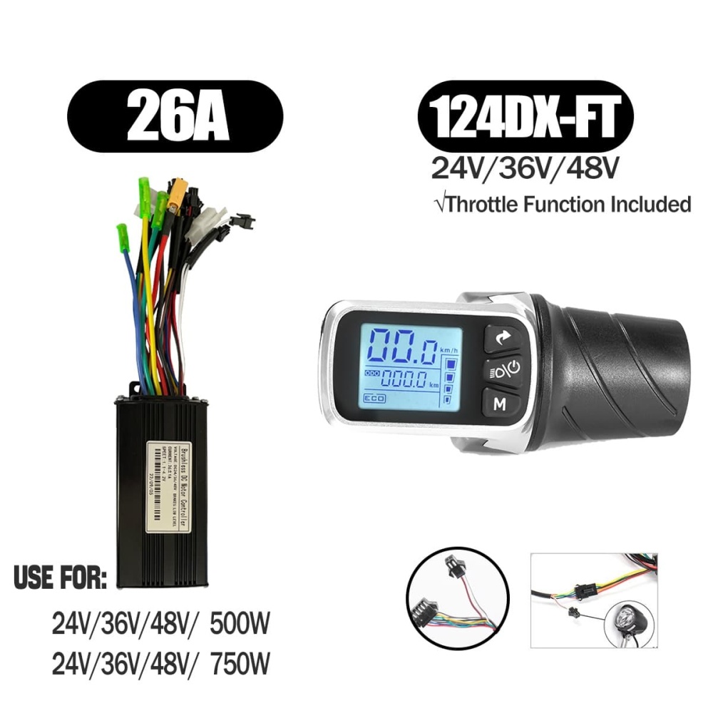 Ebike Sinawave Controller 36V/48V 17A/26A/30A with S966 NFC Display For 250W-1000W Electric Bicycle Conversion Parts E-scootor