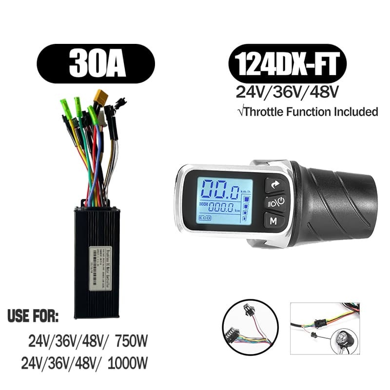 Ebike Sinawave Controller 36V/48V 17A/26A/30A with S966 NFC Display For 250W-1000W Electric Bicycle Conversion Parts E-scootor