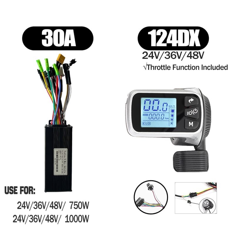 Ebike Sinawave Controller 36V/48V 17A/26A/30A with S966 NFC Display For 250W-1000W Electric Bicycle Conversion Parts E-scootor