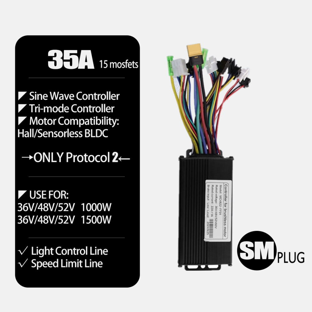 Ebike Sinawave Controller 36V/48V 17A/26A/30A with S966 NFC Display For 250W-1000W Electric Bicycle Conversion Parts E-scootor