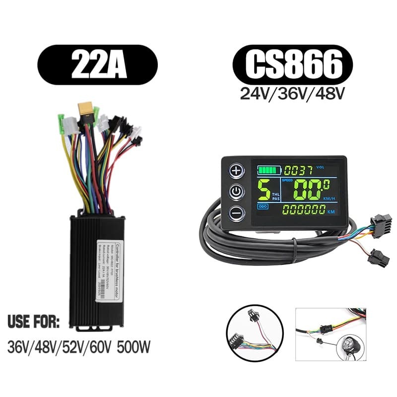 Ebike Sinawave Controller 36V/48V 17A/26A/30A with S966 NFC Display For 250W-1000W Electric Bicycle Conversion Parts E-scootor