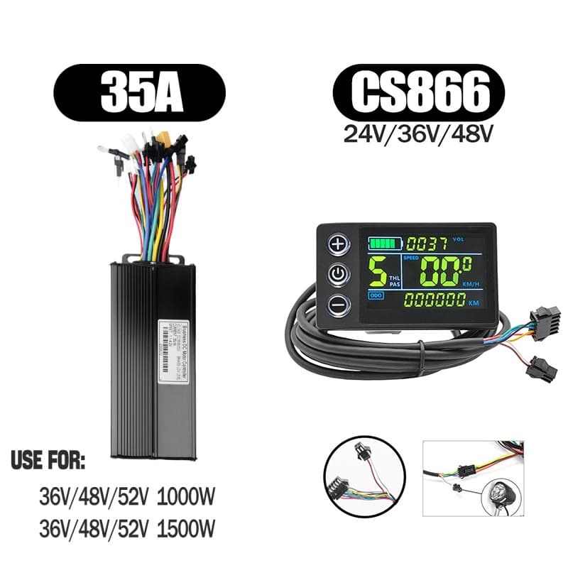 Ebike Sinawave Controller 36V/48V 17A/26A/30A with S966 NFC Display For 250W-1000W Electric Bicycle Conversion Parts E-scootor